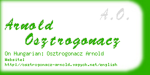 arnold osztrogonacz business card